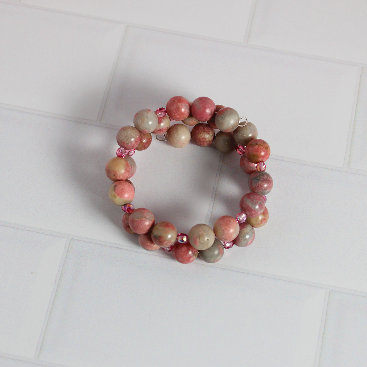 Rhodonite & Crystal Bracelet