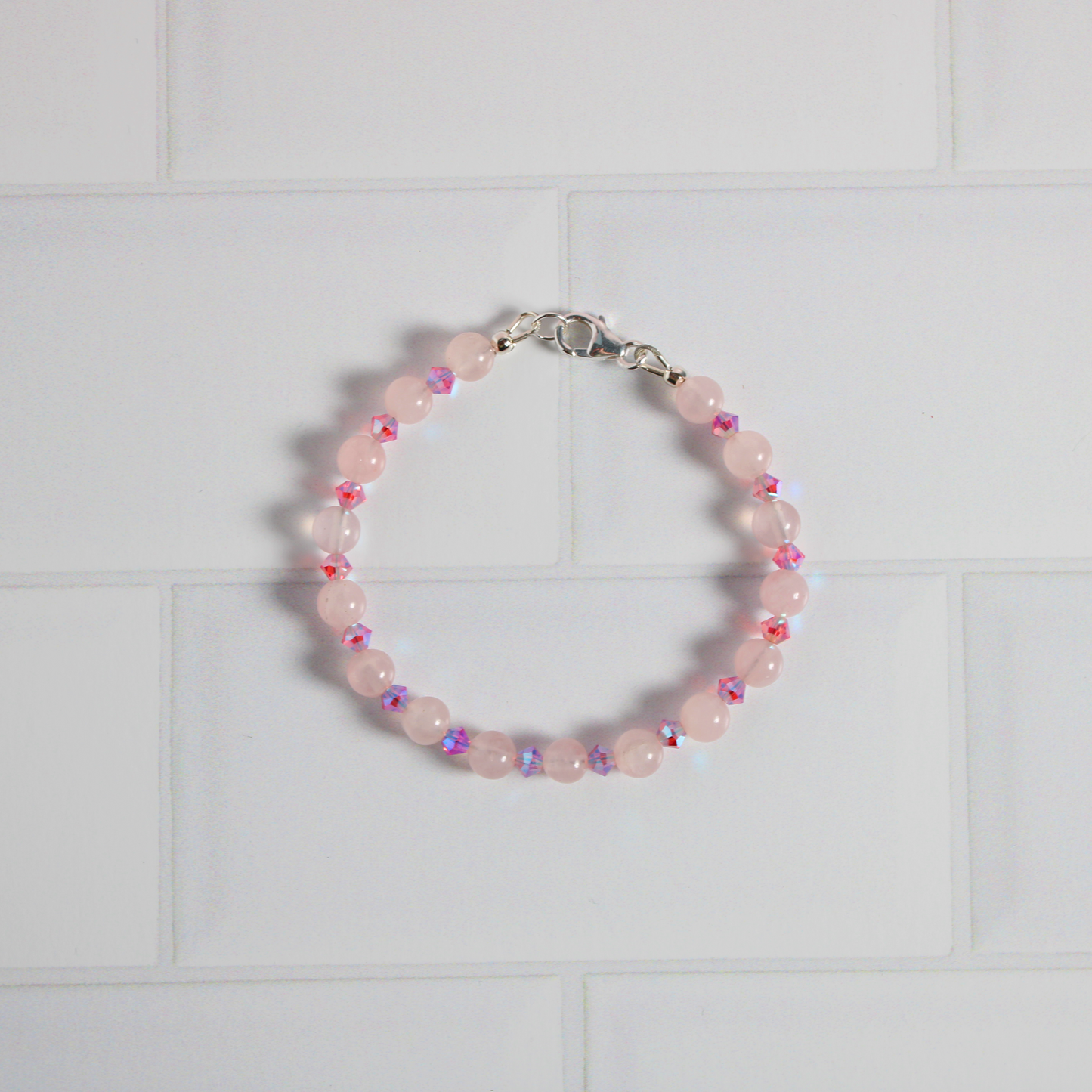 Rose Quartz & Rose Crystal Bracelet