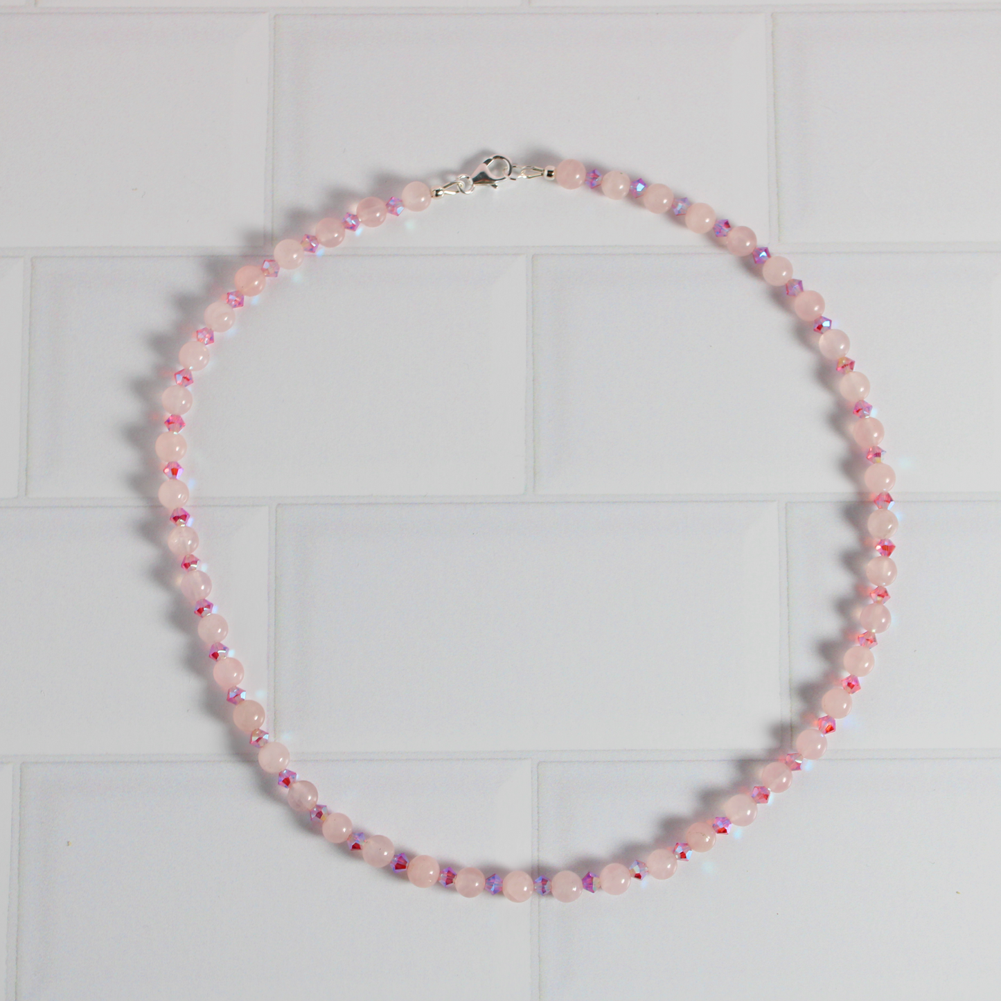 Rose Quartz & Rose Crystal Necklace