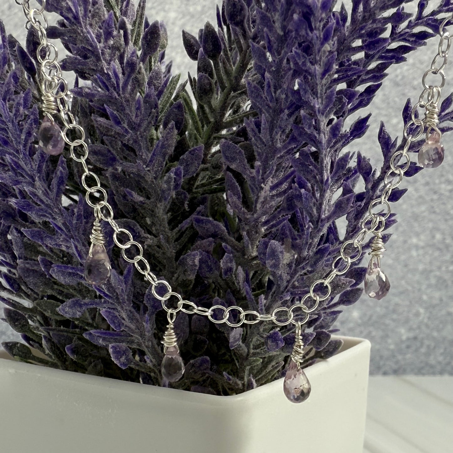 Teardrop Amethyst Necklace