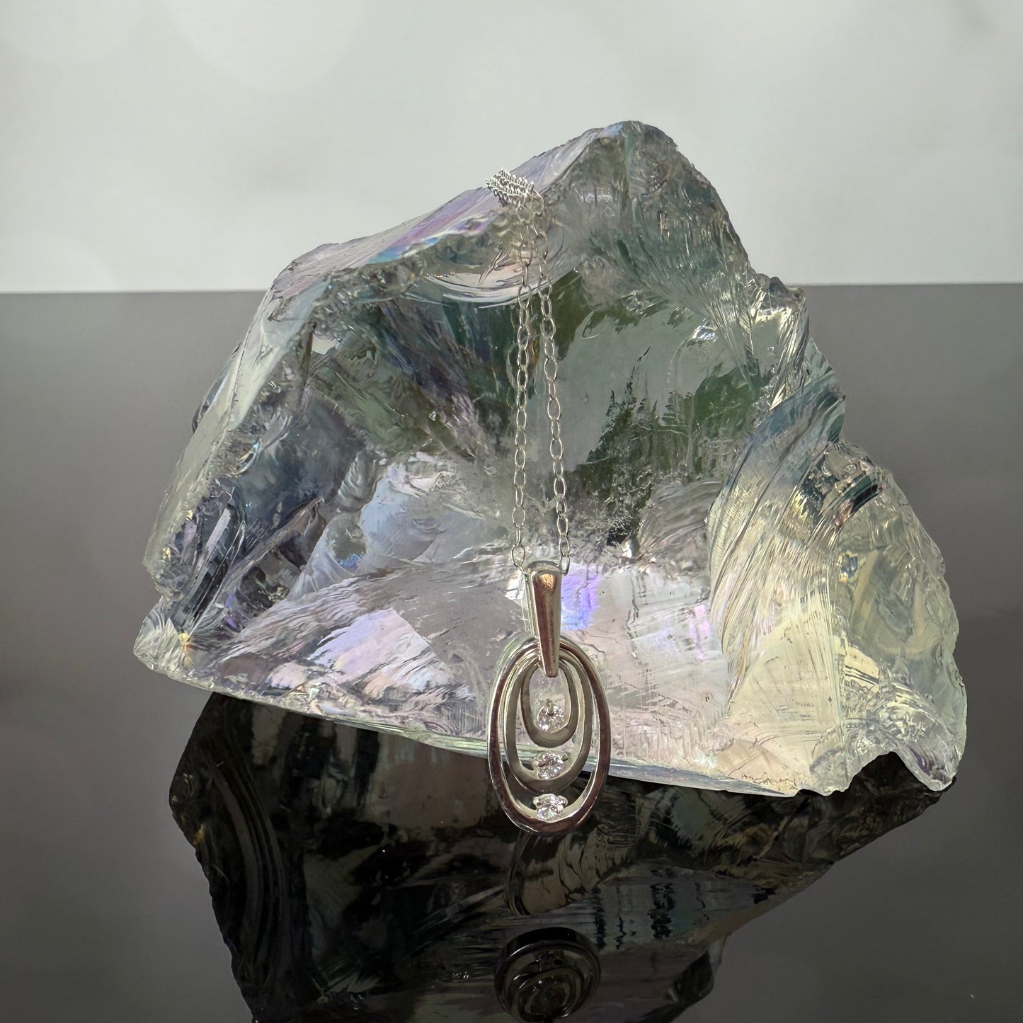 Three Loop Sterling CZ Necklace