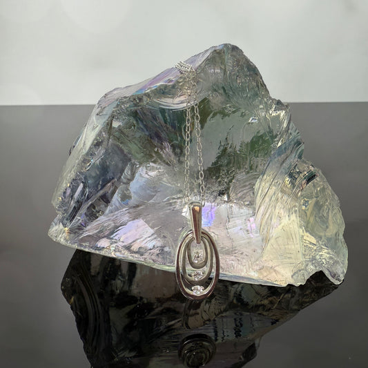 Three Loop Sterling CZ Necklace