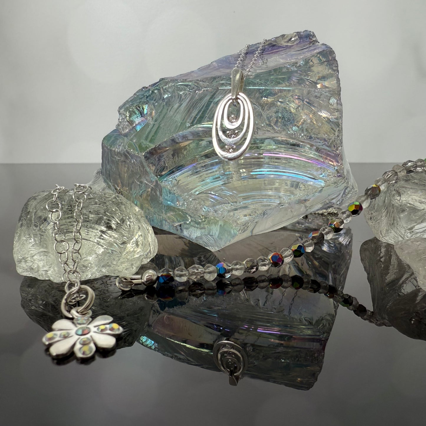 Three Loop Sterling CZ Necklace