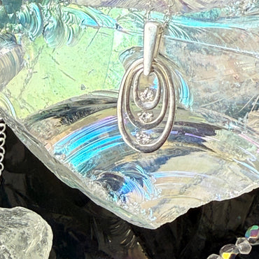 Three Loop Sterling CZ Necklace