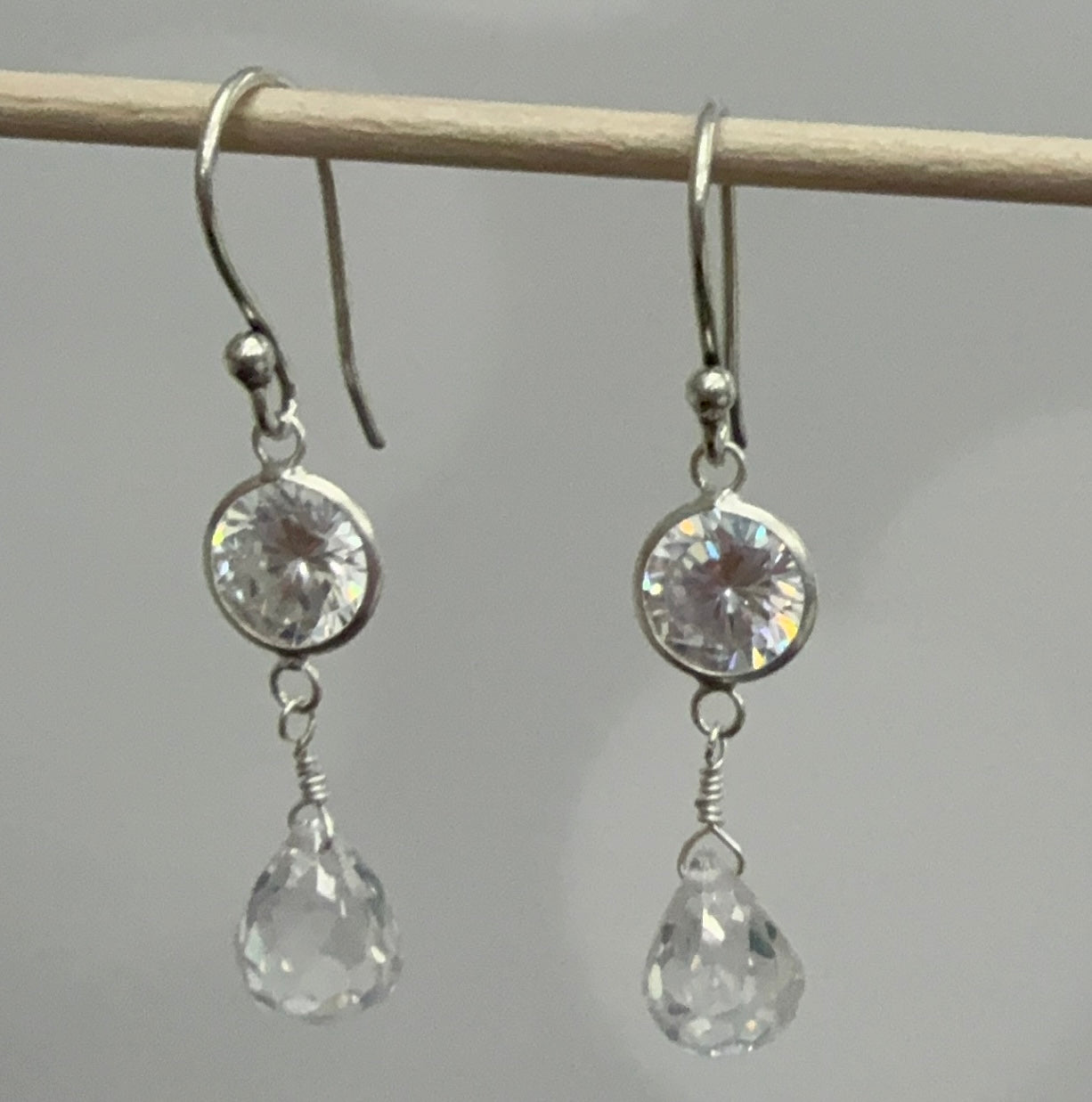 Elegant CZ Drop Earrings