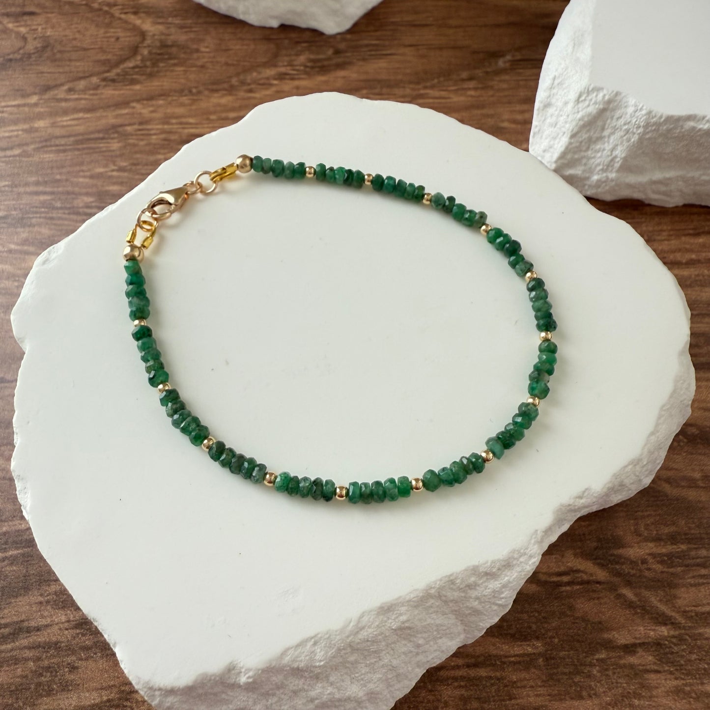 Simple Elegant Emerald Bracelet