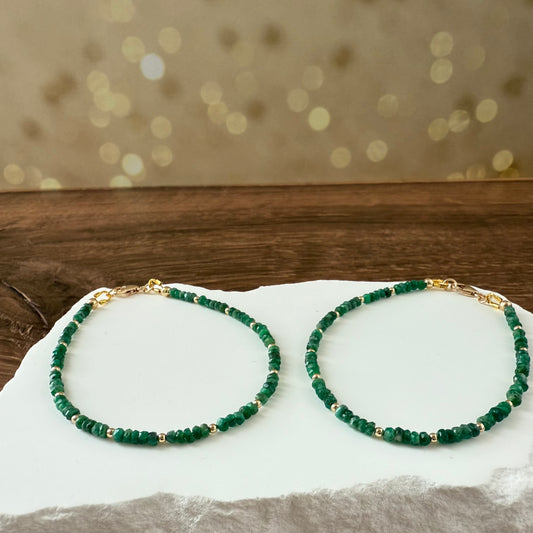 Simple Elegant Emerald Bracelet
