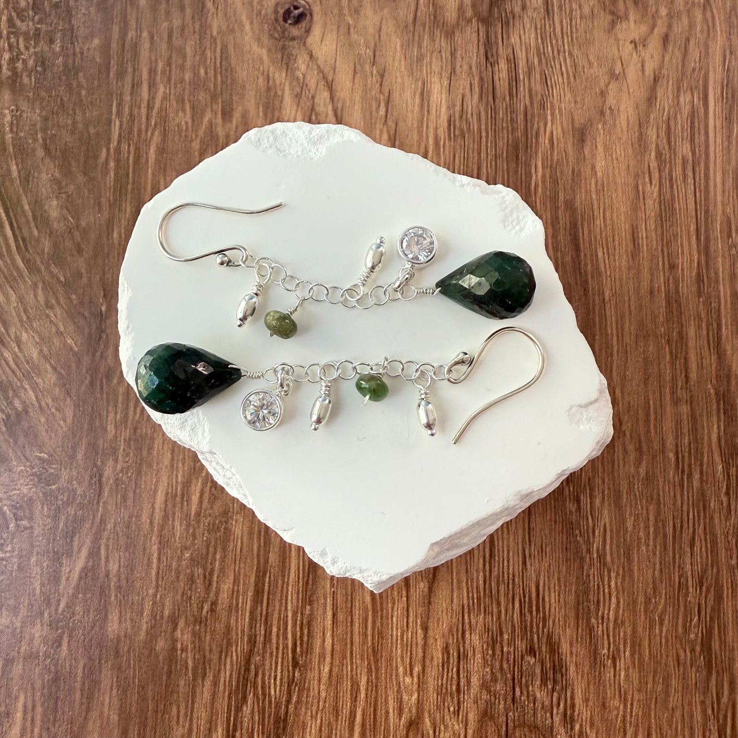 Elegant Emerald Drop Earrings