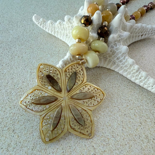 Golden Mother Flower Necklace