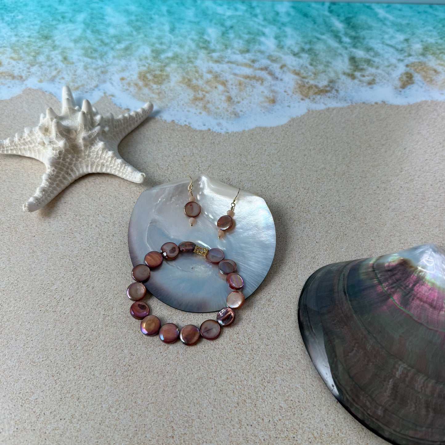 Pink Shell Stretch Bracelet