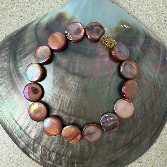 Pink Shell Stretch Bracelet
