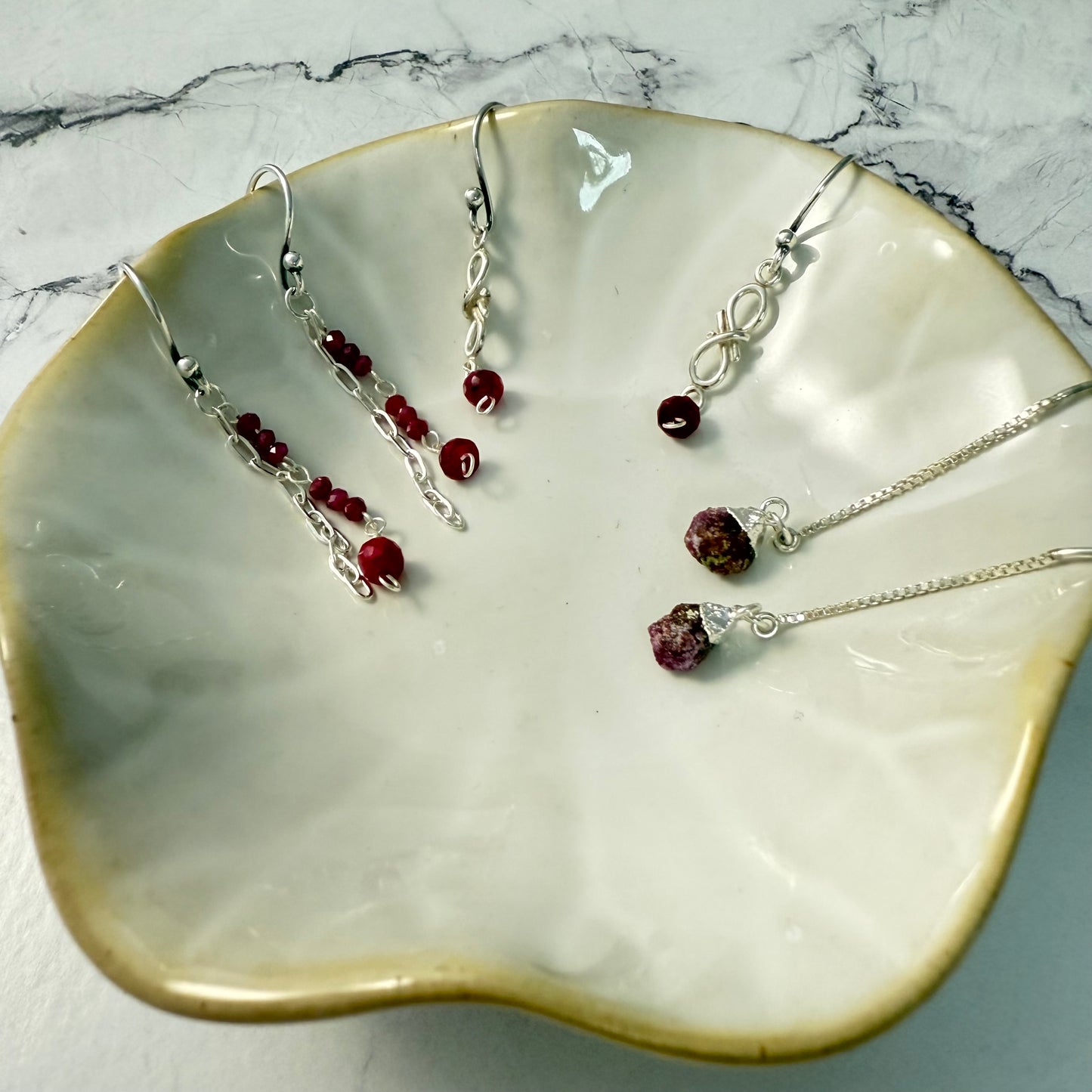 Rough Ruby Earrings