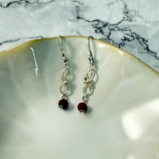 Twisting Ruby Earrings