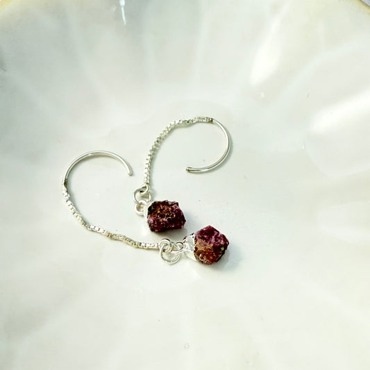 Rough Ruby Earrings