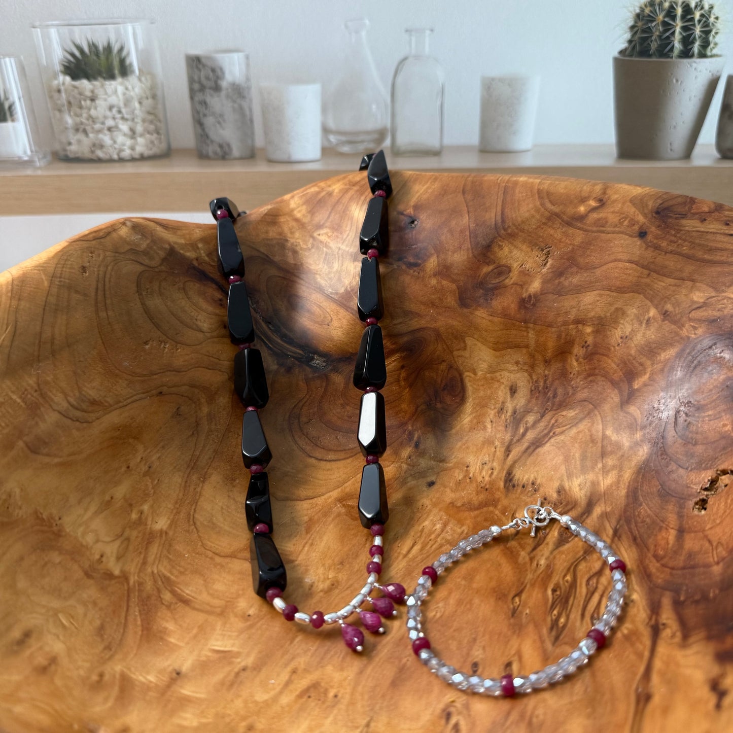 Rubies and Ice Bracelet