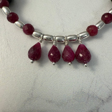 Rubies and Black Agate Necklace