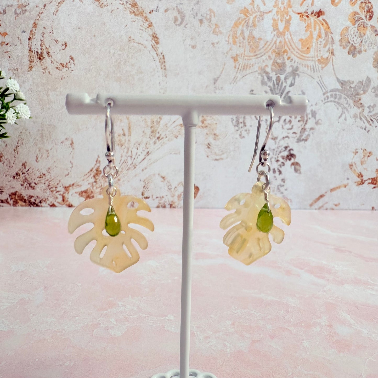 Leafy Peridot Earrings