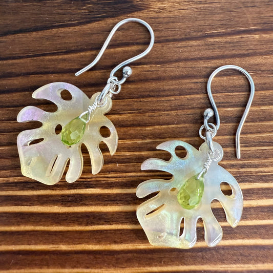 Leafy Peridot Earrings
