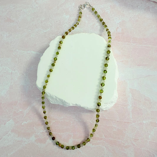 Simple Peridot & Quartz Necklace