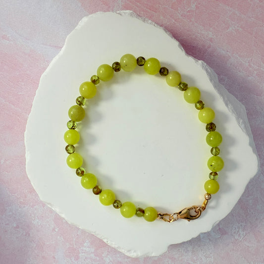Peridot & Jade Bracelet