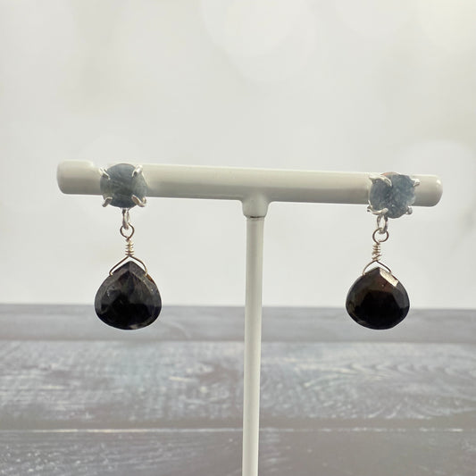 Lobes of Blue Sapphire Earrings