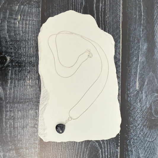 Simple Sterling Sapphire Necklace
