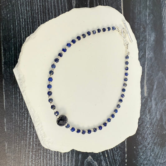 Simple Lapis & Sapphire Bracelet