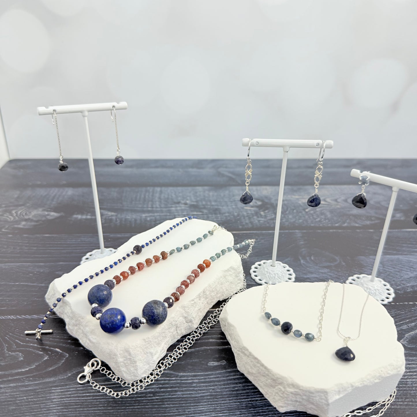 Simple Lapis & Sapphire Bracelet