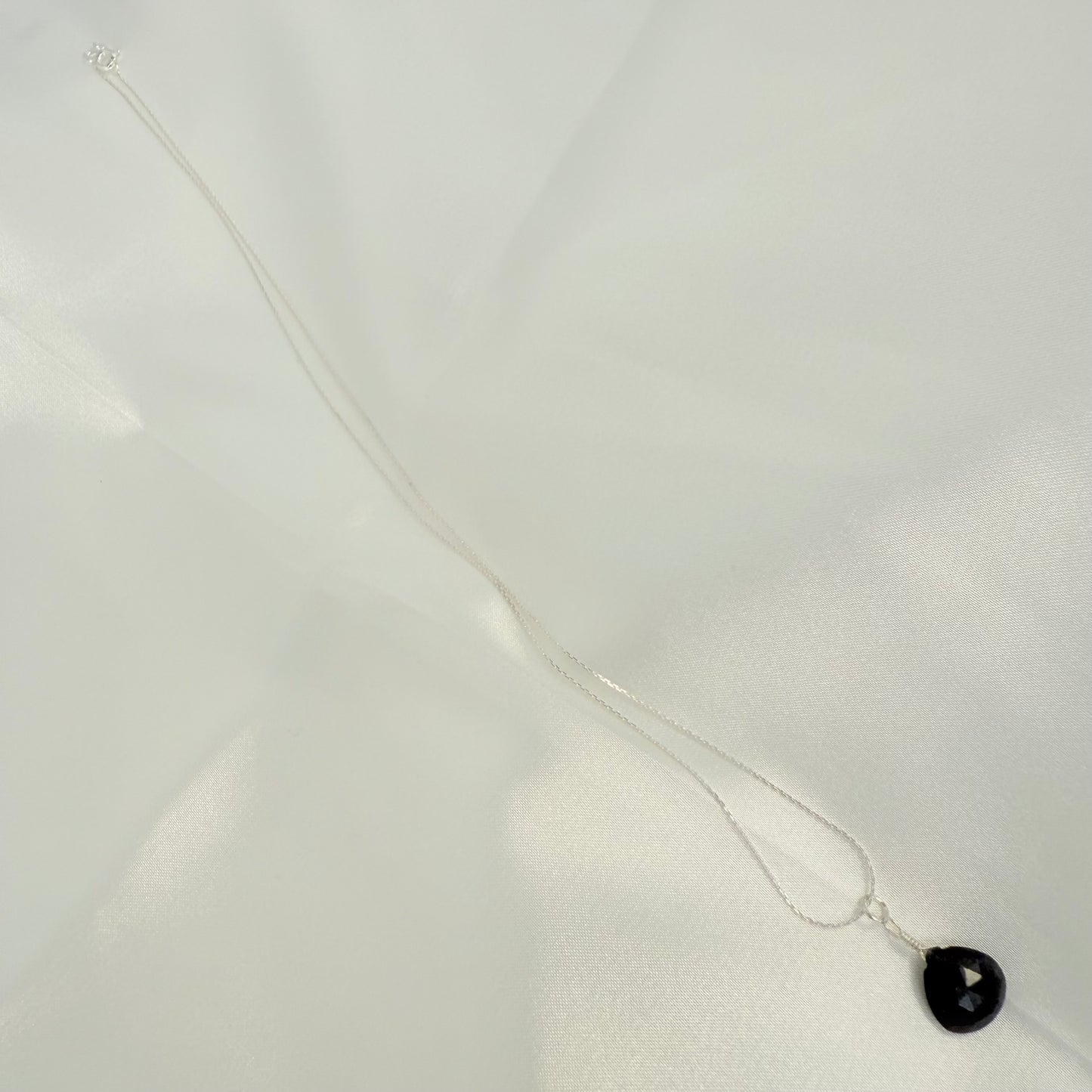 Simple Sterling Sapphire Necklace