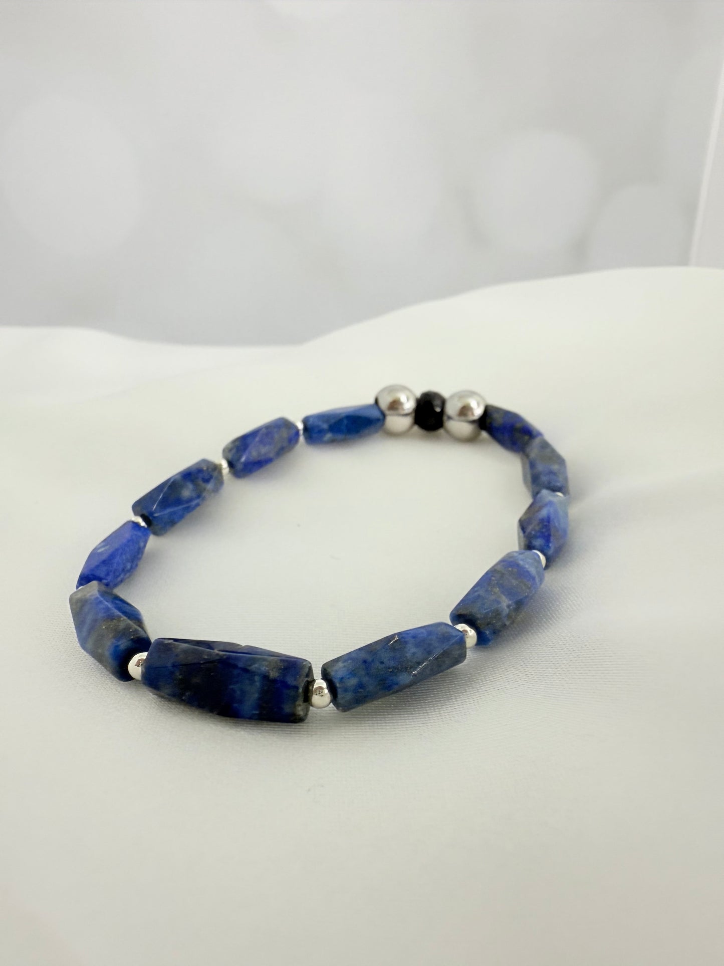 Sapphire & Lapis Stretch Bracelet