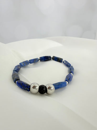 Sapphire & Lapis Stretch Bracelet