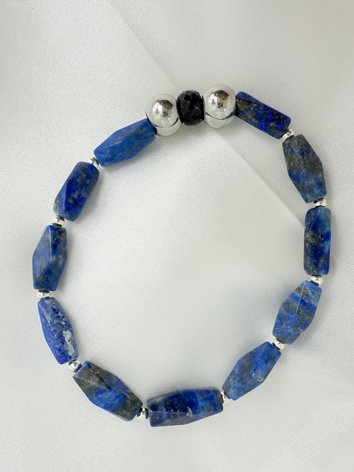 Sapphire & Lapis Stretch Bracelet