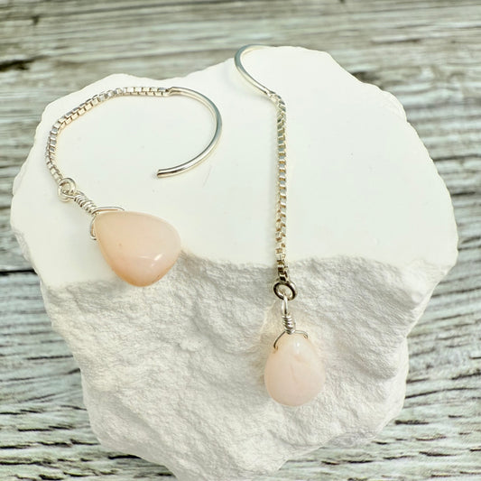 Pink Opal Dangle Earrings