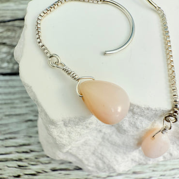 Pink Opal Dangle Earrings