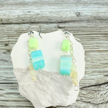 Green & Blue Opal Earrings