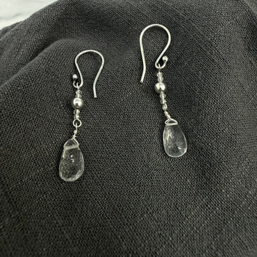 White Topaz Teardrop Earrings