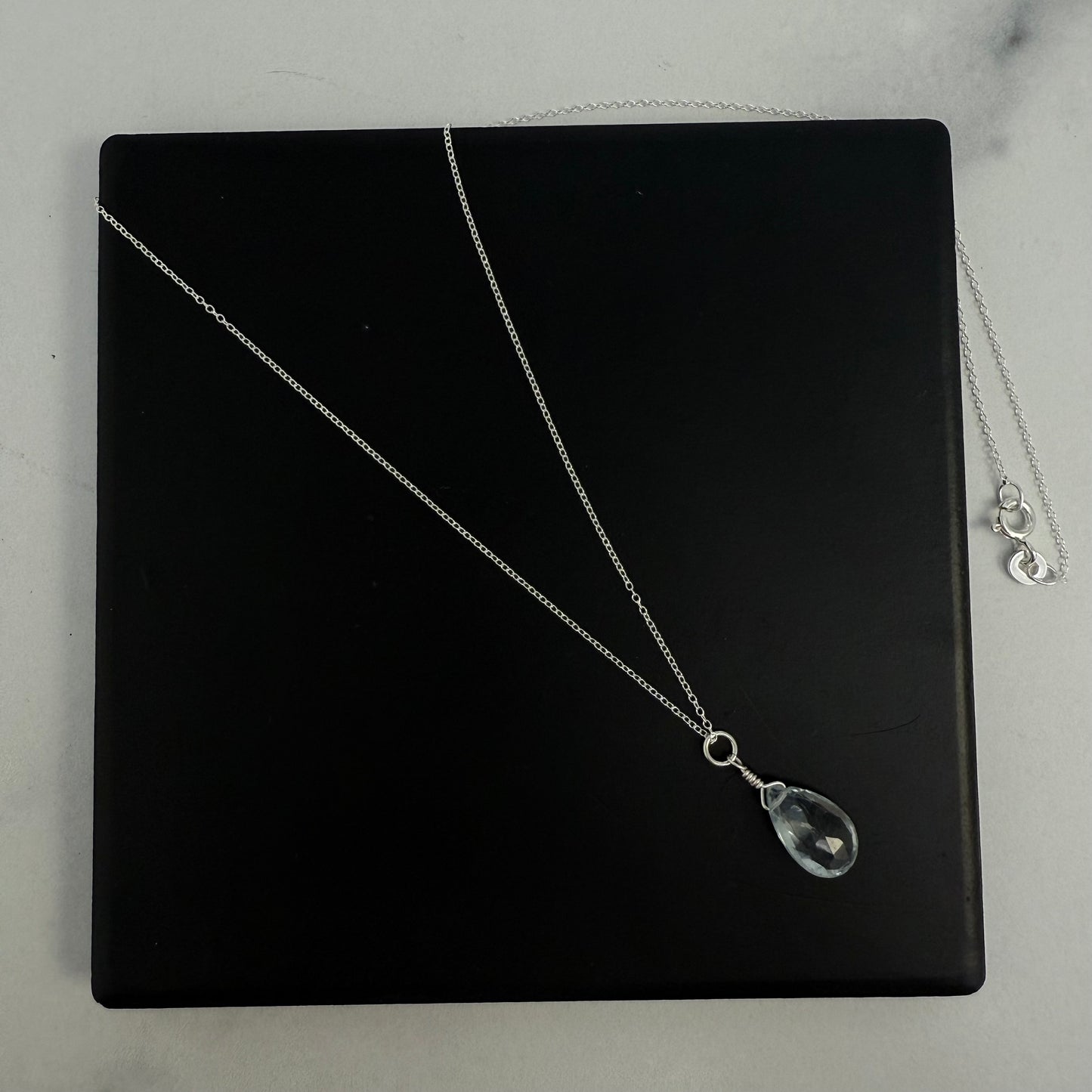 Simple Sky Blue Topaz Necklace