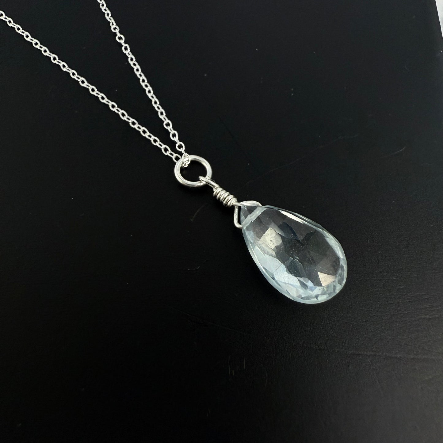 Simple Sky Blue Topaz Necklace