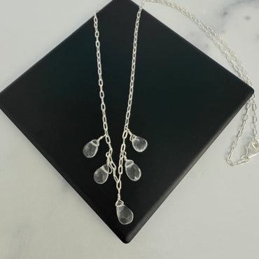 White Topaz Teardrop Necklace