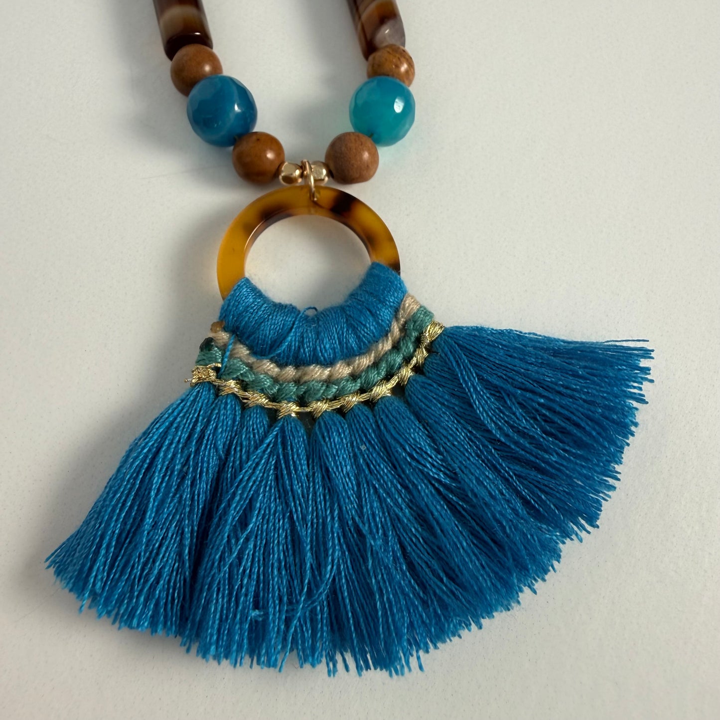 Blue Ocean Tassel Necklace