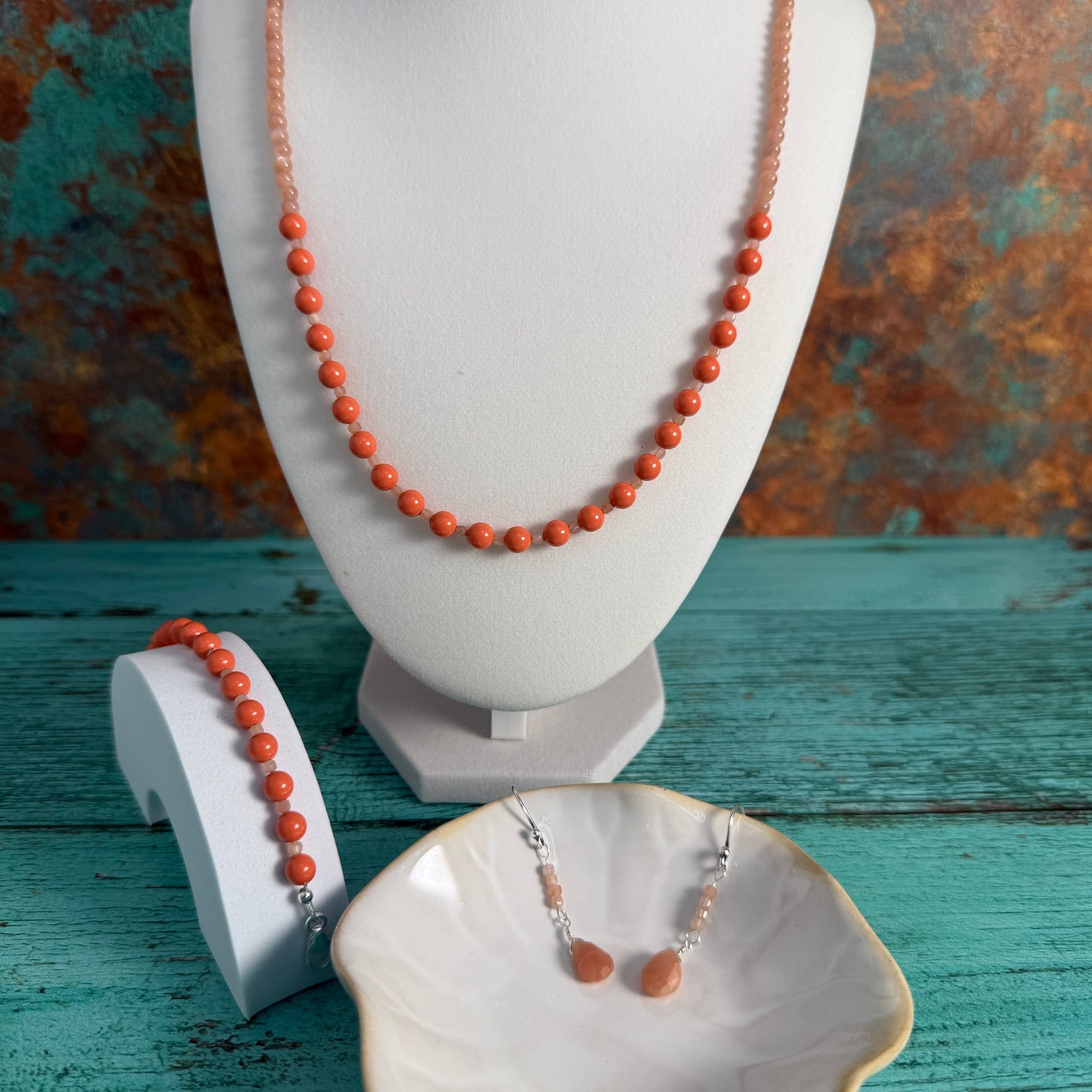 Peachy Moonstone Bracelet