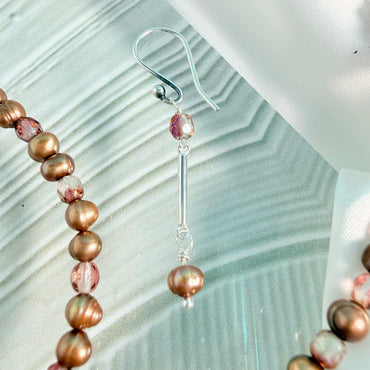 Copper Pearl Earrings