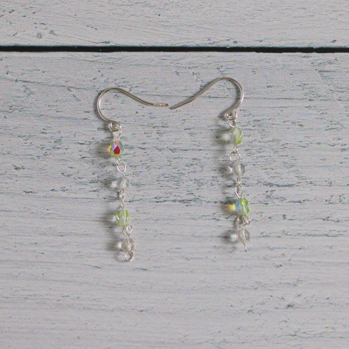 Simple Quartz & Czech Crystal Earrings