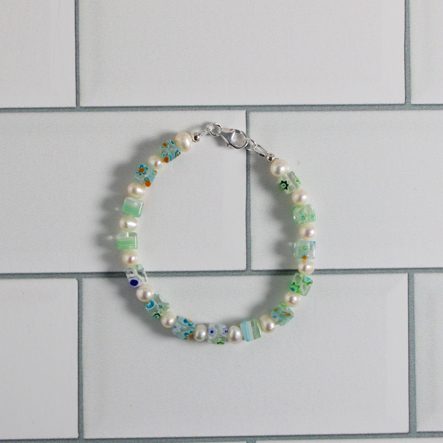 Millefiori + Pearls Bracelet