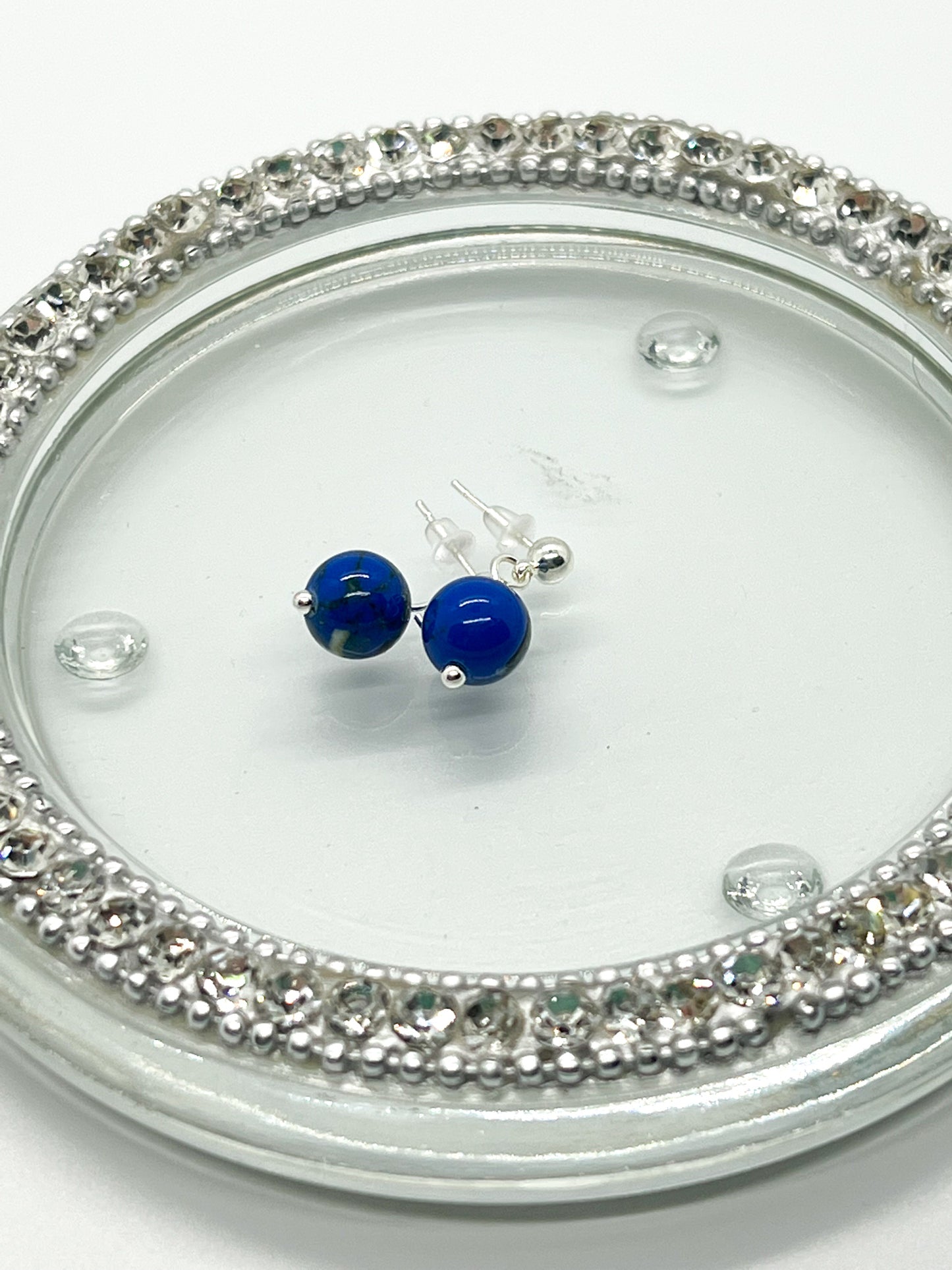 Cobalt Mosaic Shell Earrings