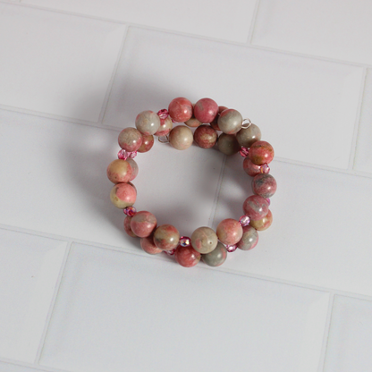 Rhodonite & Crystal Bracelet