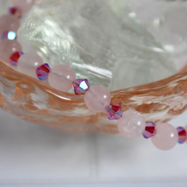 Rose Quartz & Rose Crystal Bracelet