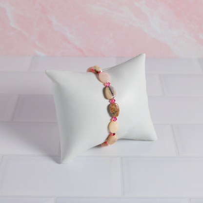 Pink Opal & Rose Crystal Bracelet
