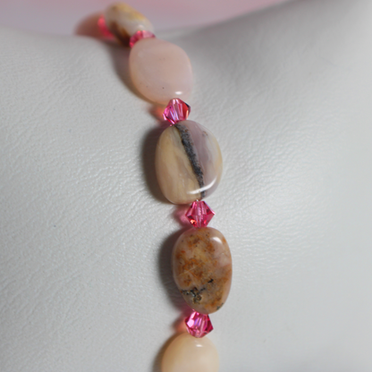 Pink Opal & Rose Crystal Bracelet
