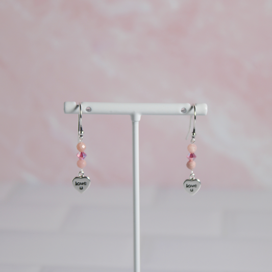 Pink Love U Earrings